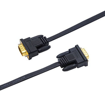 Picture of DTECH 15M Ultra Thin Flat Type Computer Monitor VGA Cable Standard 15 Pin Male to Male VGA Wire 50 Feet