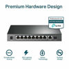 Picture of TP-Link 8 Port Gigabit PoE Switch | 8 PoE+ Ports @63W, w/ 1 Uplink Gigabit Port + 1 SFP Slot | Desktop/Wall-Mount | Plug & Play | Limited Lifetime Protection | Traffic Optimization (TL-SG1210P)