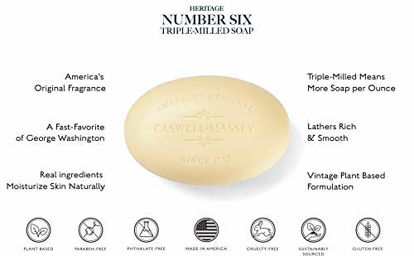 Picture of Caswell-Massey Triple Milled Luxury Bath Soap Set - Number Six Fragrance - 5.8 Ounces Each, 3 Bars