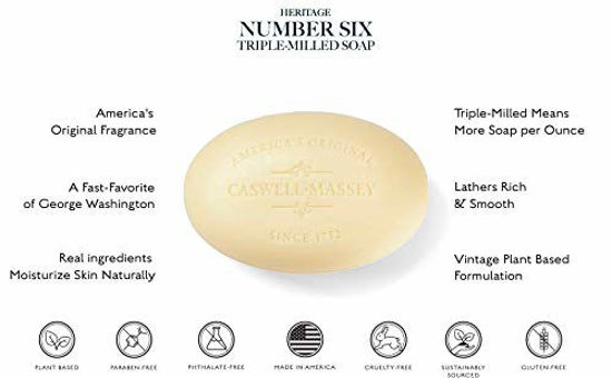 Picture of Caswell-Massey Triple Milled Luxury Bath Soap Set - Number Six Fragrance - 5.8 Ounces Each, 3 Bars