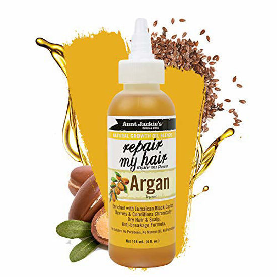 Picture of Aunt Jackie's Natural Growth Oil Blends Repair My Hair - Argan, Revives and Conditions Chronically Dry Hair and Scalp, Anti-Breakage Formula, 4 oz