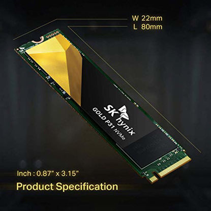 Picture of SK hynix Gold P31 1TB PCIe NVMe Gen3 M.2 2280 Internal SSD - up to 3500MB/s