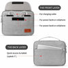 Picture of HOLIMET Cable Organiser Bag,Electronic Accessories Bag Double Layer for Travel Waterproof Cord Storage Organizer Bag for iPad, Kindle, Hard Drives, Cables, Chargers,Power Bank and More(Grey)