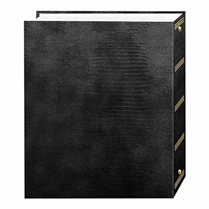 Picture of Magnetic Self-Stick 3-Ring Photo Album 100 Pages (50 Sheets), Black