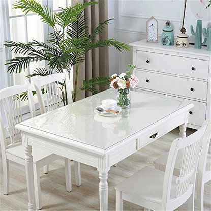 Picture of OstepDecor Custom 2mm Thick Clear Table Cover, 78 x 36 Inch, Table Protector for Dining Room Table, Clear Table Cloth Cover Protector, Clear Table Pad, Plastic Table Cloth for Kitchen Wooden Table