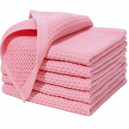 Homaxy 100% Cotton Waffle Weave Kitchen Dish Cloths, Ultra Soft Absorbent  Quick Drying Dish Towels, 12x12 Inches, 6-Pack, Orange