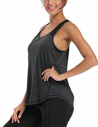 GetUSCart- Mippo Workout Tops for Women Yoga Tops Tie Back Workout Tennis  Hiking Yoga Shirts Athletic Exercise Racerback Tank Tops Loose Fit Muscle  Tank Exercise Gym Running Tops for Women Black L