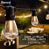 Picture of Banord 102FT Dimmable LED Outdoor String Lights, 34 Hanging Sockets with 35 x Shatterproof LED Bulb Party Lights, Waterproof Vintage Ambiance Patio Lights String for Wedding, Gatherings