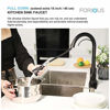 Picture of FORIOUS Black Kitchen Faucets with Pull Down Sprayer, Kitchen Sink Faucet with Pull Out Sprayer, Fingerprint Resistant, Single Hole Deck Mount, Single Handle Copper Kitchen Faucet, Matte Black