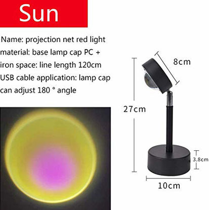 Flanney Sunset Lamp - 4 in 1 Projection Sun Lamp Create a Romantic Light  with Rainbow, Sunset, Sunset Red and Sun Effect 