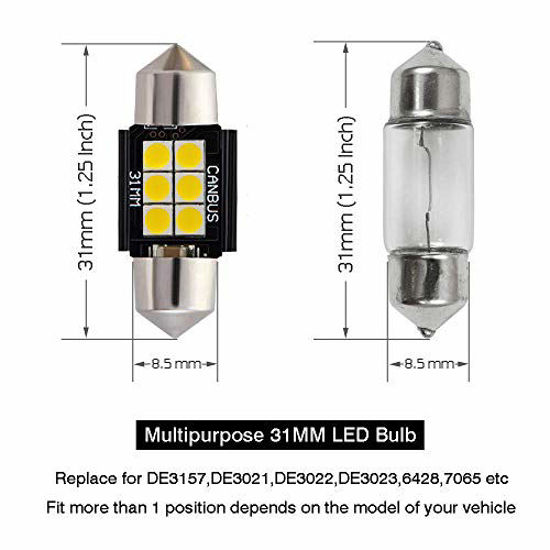 Picture of iBrightstar Newest 9-30V Extremely Bright DE3175 DE3021 Festoon Error Free 1.25" 31mm LED for Interior Map Dome Lights and License Plate Courtesy Lights, Yellow