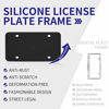 Picture of Aujen Silicone License Plate Frames 2 PCS for US Standard Car, 100% Street Legal License Plate Cover, Rattle-Proof and Easy Installation License Plate Holder (Black)