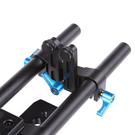 Picture of FOTGA DP500 II DSLR 15mm Rail Rod Base Plate Support System for Follow Focus Matte Box,DSLR DV Camera 5D II III IV A7 A7R A7S II III GH4/5/5S Blackmagic Cine Camera 4K