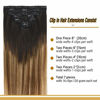 Picture of GOO GOO Remy Hair Extensions Clip in Human Hair Extensions Ombre Dark Brown Fading to Chestnut Brown and Dirty Blonde Ombre Clip in Extensions Balayage Hair Extensions 7pcs 120g 22 inch