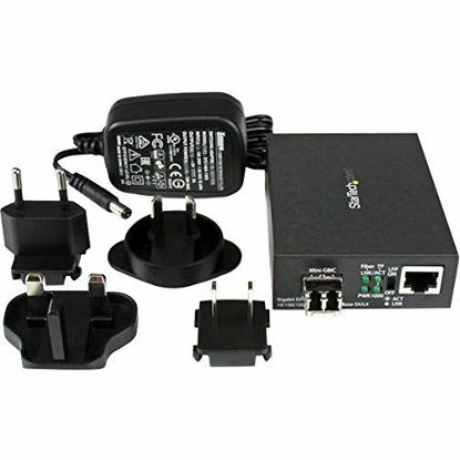 Picture of StarTech.com Multimode (MM) LC Fiber Media Converter for 10/100/1000 Network - 550m - Gigabit Ethernet - 850nm - with SFP Transceiver (MCM1110MMLC)