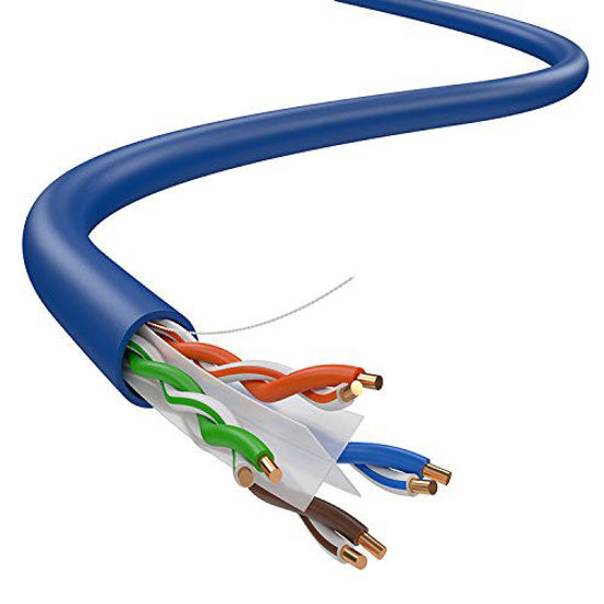 Picture of Dripstone - 600003 CAT6 Solid UTP Cable 23AWG 1000ft LAN Network Ethernet RJ45 Wire, Blue