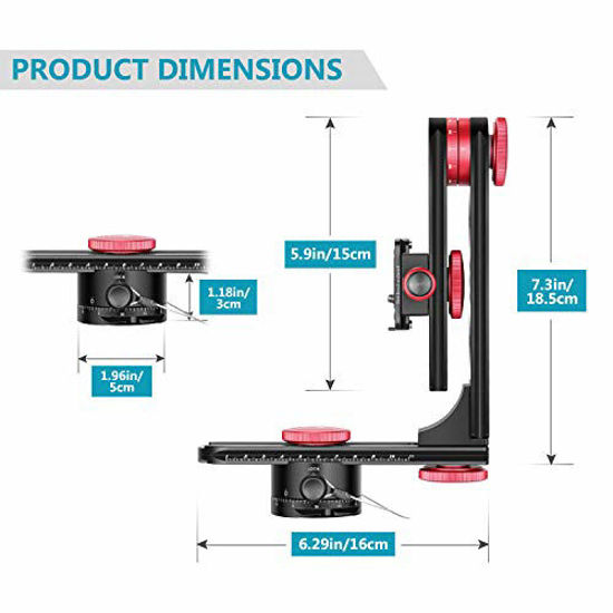 Picture of Neewer Gimbal Head Panoramic Head Camera Tripod Head Aluminium Alloy with Arca-Swiss Standard 1/4 inch Quick Release Plate and Carry Bag Max Load 22 Pounds Compatible with Nikon Canon Sony DSLRs