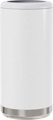 Picture of Maars Skinny Can Cooler for Slim Beer & Hard Seltzer | Stainless Steel 12oz Koozy Sleeve, Double Wall Vacuum Insulated Drink Holder - Glitter Moon Rock