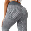 Picture of SUUKSESS Sexy Butt Lifting Leggings for Women Honeycomb High Waisted Workout Tights Pants (Medium, Grey)