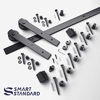 Picture of SMARTSTANDARD 9ft Heavy Duty Sturdy Sliding Barn Door Hardware Kit -Smoothly and Quietly -Easy to Install -Includes Step-by-Step Installation Instruction Fit 54" Wide Door Panel (I Shape Hanger)