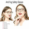 Picture of Anti Fog Safety Goggles UV400 Protective Glasses,Blue Light Blocking Eyeglasses for Men Women, Transparent Goggles (2Pack-Blue&Leopard)