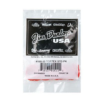 Picture of Jim Dunlop Tortex Standard .60mm Orange Guitar Picks-36 Pack (418B.60)