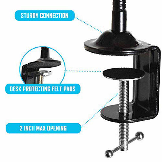 Picture of SpinTech Flexible Gooseneck Microphone Stand with Desk Clamp for Radio Broadcasting Studio, Live Broadcast Equipment, TV Stations (13, Clamp)