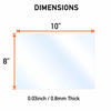 Picture of 10 Pack of 8x10 PET Sheet/Plexiglass Panels 0.03 Thick; Use for Crafting Projects, Picture Frames, Cricut Cutting and More; Protective Film to Ensure Scratch and Damage Free Sheets