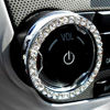 Picture of Bling Car Decor Crystal Rhinestone Car Bling Ring Emblem Sticker, Bling Car Accessories for Women, Push to Start Button, Key Ignition Starter & Knob Ring, Interior Glam Car Decor Accessory (Silver)