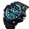 Picture of Mens Digital Watches 50M Waterproof Outdoor Sport Watch Military Multifunction Casual Dual Display Stopwatch Wrist Watch - Black Blue