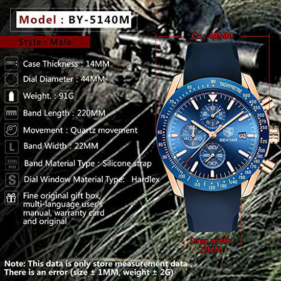 BENYAR Luxury Sport Chronograph Rubber Watch Waterproof Gold Quartz  Timepiece Model: 311E From Ai818, $74.14 | DHgate.Com