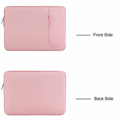 Picture of MOSISO Laptop Sleeve Bag Compatible with 13-13.3 inch MacBook Pro, MacBook Air, Notebook Computer, Water Repellent Polyester Vertical Protective Case with Pocket, Pink