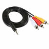 Picture of Padarsey 3.5 mm to RCA AV Camcorder Video Cable,3.5mm Male to 3RCA Male Plug Stereo Audio Video AUX Cable for Smartphones,MP3, Tablets,Speakers,Home Theater (3.5 Straight to 3 RCA 1.5m)