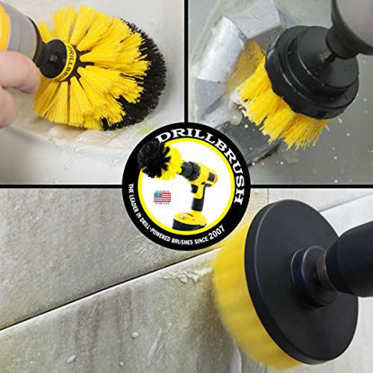 Picture of Drill Brush Attachment - Bathroom Surfaces Tub, Shower, Tile and Grout All Purpose Power Scrubber Cleaning Kit -Grout Drill Brush Set - Drill Brushes by Drill Brush Power Scrubber by Useful Products