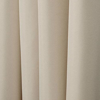 Picture of Exclusive Home Curtains Indoor/Outdoor Solid Cabana Grommet Top Curtain Panel Pair, 54x84, Natural