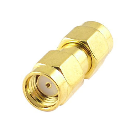 Picture of uxcell Gold Tone Straight SMA Female to Female RF Coaxial Adapter Connector