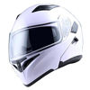 Picture of 1Storm Motorcycle Modular Full Face Helmet Flip up Dual Visor Sun Shield: HB89 Glossy White