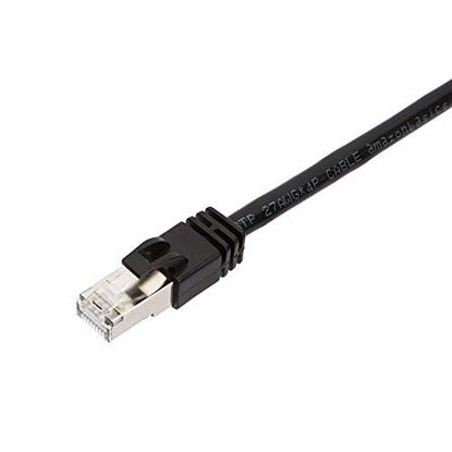 Picture of AmazonBasics RJ45 Cat 7 High-Speed Gigabit Ethernet Patch Internet Cable, 10Gbps, 600MHz - Black, 15-Foot