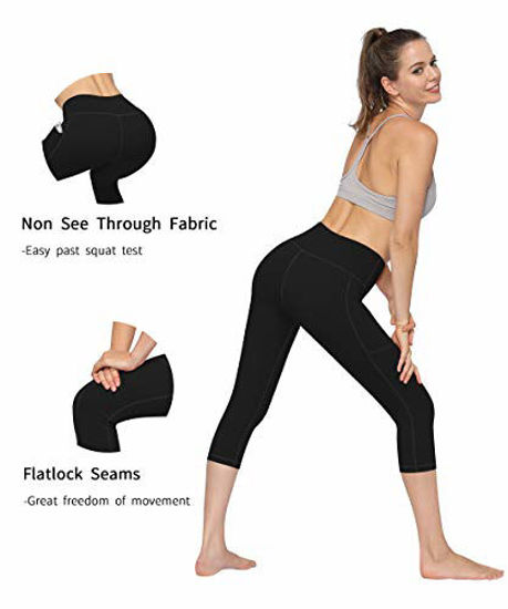 High Waist Yoga Pants with Pockets Tummy Control Workout Legging 4 Way  Stretchy Compression Tights 