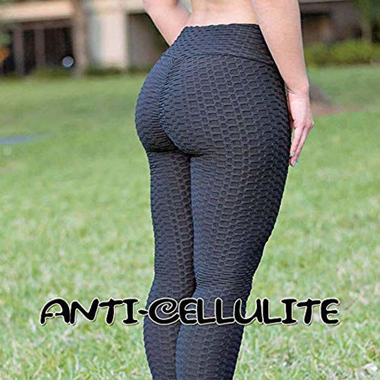 A AGROSTE Women's High Waist Yoga Pants Tummy Control Workout Ruched Butt  Lifting Stretchy Leggings Textured Booty Tights