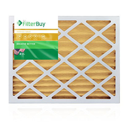 Picture of FilterBuy 12.75x21x2 MERV 11 Pleated AC Furnace Air Filter, (Pack of 4 Filters), 12.75x21x2 - Gold