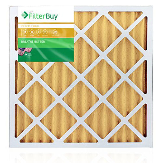 Picture of FilterBuy 18x20x2 MERV 11 Pleated AC Furnace Air Filter, (Pack of 4 Filters), 18x20x2 - Gold