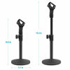 Picture of InnoGear Desktop Microphone Stand, Upgraded Adjustable Table Mic Stand with Mic Clip and 5/8" Male to 3/8" Female Screw for Blue Yeti Snowball Spark & Other Microphone, Pack of 2