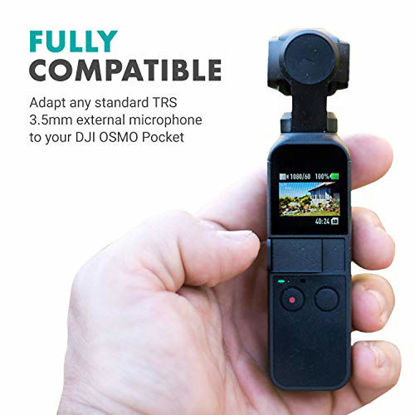 Picture of Movo PMA-1 DJI Osmo Pocket Microphone External Sound Adapter USB Type-C to 3.5mm TRS External Microphone and Audio Adapter is The Perfect Microphone Adapter for Your DJI Osmo Pocket Accessories kit