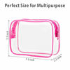 Picture of Clear Makeup Bag with Zipper, Packism 3 Pack Beauty Clear Cosmetic Bag TSA Approved Toiletry Bag, Travel Clear Toiletry Bag, Quart Size Bag Carry on Airport Airline Compliant Bag, Rose Red