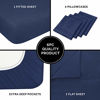 Picture of Twin Size Sheet Set - 4 Piece - Hotel Luxury Bed Sheets - Extra Soft - Deep Pockets - Easy Fit - Breathable & Cooling - Wrinkle Free - Comfy - Navy Blue Bed Sheets - Twins Royal Sheets - 4 PC