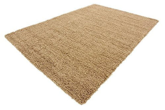 Picture of Unique Loom Solo Solid Shag Collection Modern Plush Sandy Brown Area Rug (7' 0 x 10' 0)