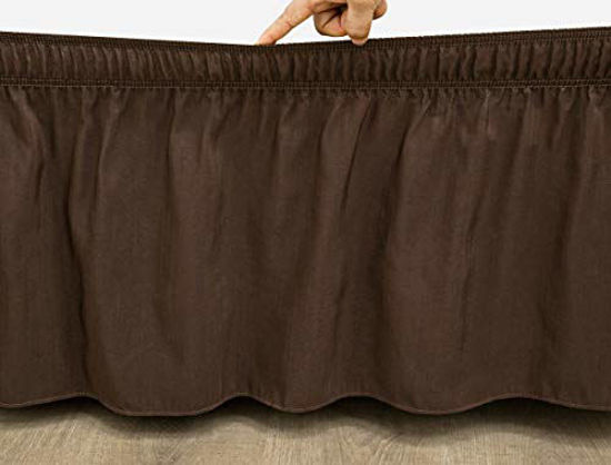 Dark brown bed skirt clearance queen