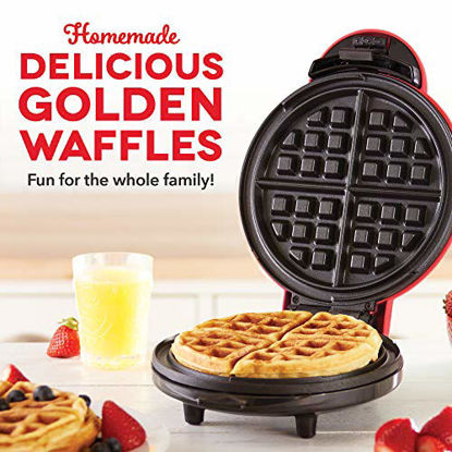 Picture of Dash DEWM8100RD Express 8 Waffle Maker Machine for Individual Servings, Paninis, Hash browns + other on the go Breakfast, Lunch, or Snacks, 8 Inch, Red