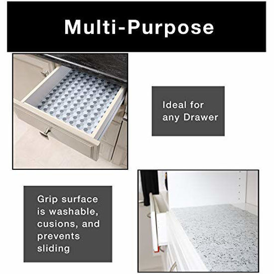 Smart Design Shelf Liner Premium Grip - 12 Inch x 20 Feet - Drawer Cabinet  Non Adhesive - Kitchen - Cool Gray